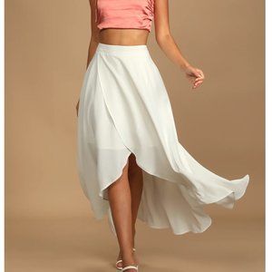 Lulus White High-Low Skirt